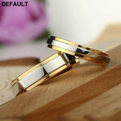 Stainless steel Wedding Ring Silver Gold Color Simple Design Couple Alliance 4mm 6mm Width Band for Women and Men