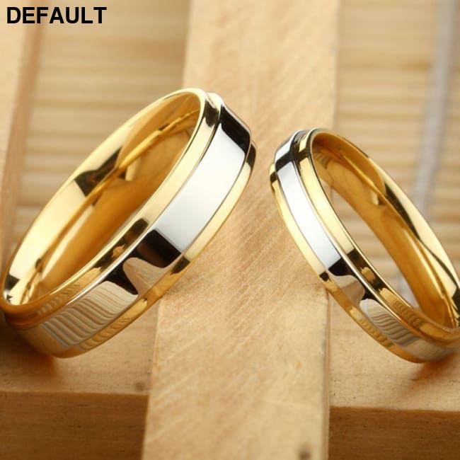 Stainless steel Wedding Ring Silver Gold Color Simple Design Couple Alliance 4mm 6mm Width Band for Women and Men
