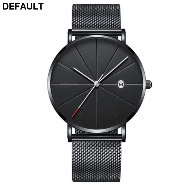 Steel Mesh Date Watch: Business Classic black Men Quartz Watches Best Selling Products