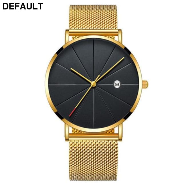Steel Mesh Date Watch: Business Classic Gold Men Quartz Watches Best Selling Products