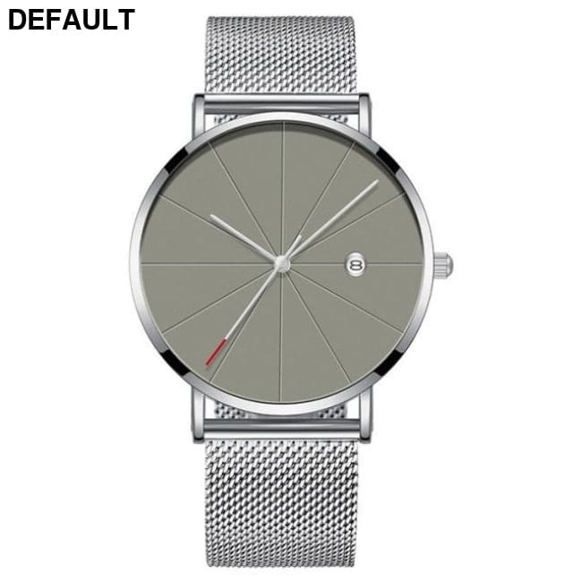 Steel Mesh Date Watch: Business Classic Grey Men Quartz Watches Best Selling Products