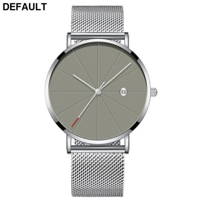 Steel Mesh Date Watch: Business Classic Grey Men Quartz Watches Best Selling Products