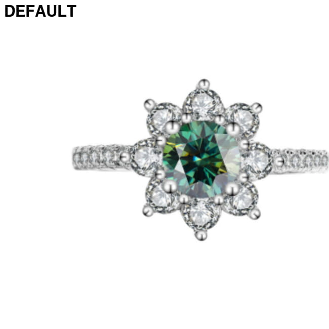 Sterling Silver 925 Moissanite Ring Female Flower Diamond 2carat emerald / Port 10 Yards Rings