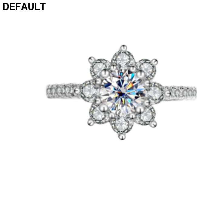 Sterling Silver 925 Moissanite Ring Female Flower Diamond 2carat white / Port 10 Yards Rings