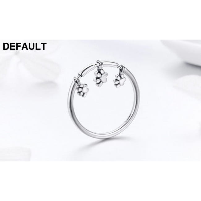 Sterling Silver Animal Dog Footprints Finger Rings Bracelets