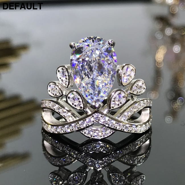 Sterling Silver Ins Vintage Royal Princess Water Drop Ring Rings Best Selling Products
