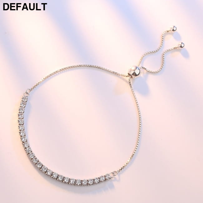 Sterling Silver Sparkling Strand Bracelet Women Link Tennis Bracelets