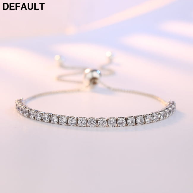 Sterling Silver Sparkling Strand Bracelet Women Link Tennis Bracelets