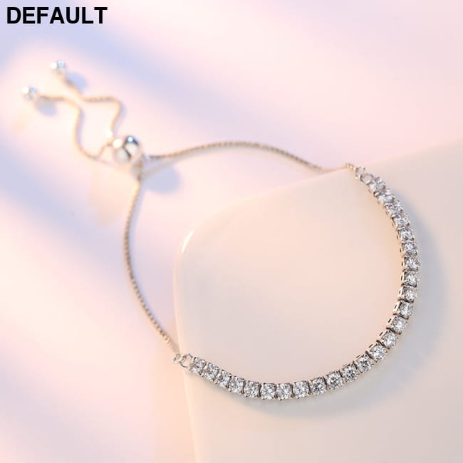 Sterling Silver Sparkling Strand Bracelet Women Link Tennis Bracelets