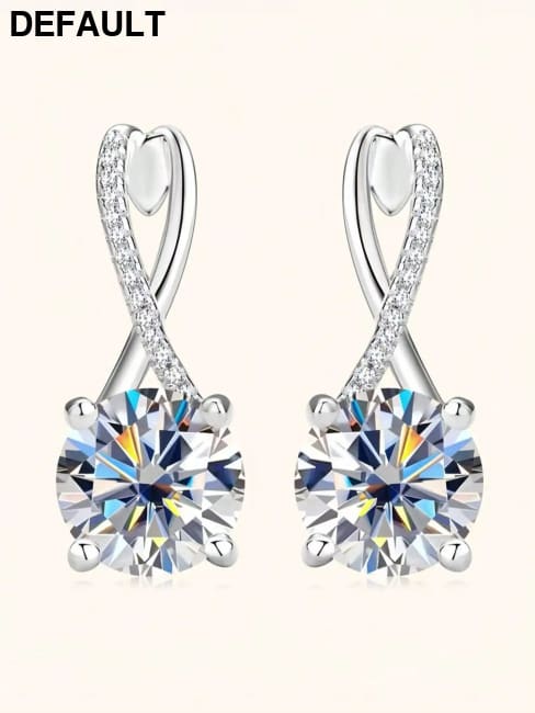 Sterling silver women’s small and exquisite sterling earrings zircon earbuds main diamond 1ct suitable for fashionable