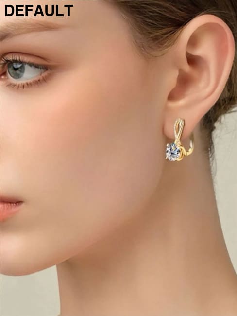 Sterling silver women’s small and exquisite sterling earrings zircon earbuds main diamond 1ct suitable for fashionable