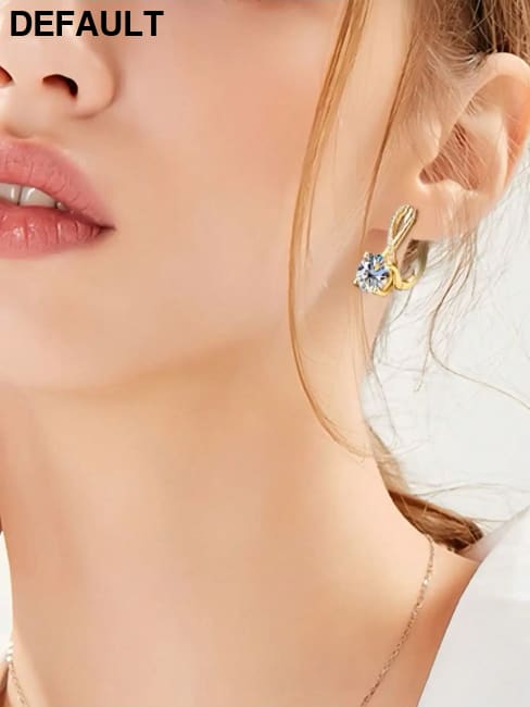 Sterling silver women’s small and exquisite sterling earrings zircon earbuds main diamond 1ct suitable for fashionable