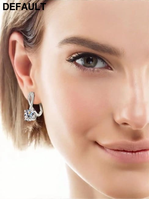 Sterling silver women’s small and exquisite sterling earrings zircon earbuds main diamond 1ct suitable for fashionable