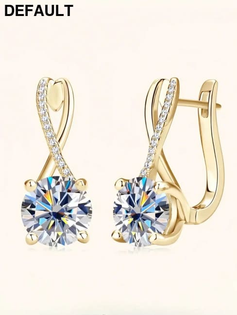 Sterling silver women’s small and exquisite sterling earrings zircon earbuds main diamond 1ct suitable for fashionable