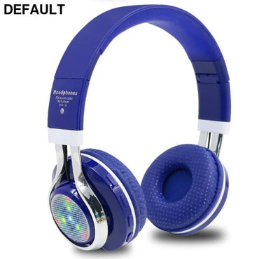 STN-18 Glowing Wireless Bluetooth Headphone Portable Headset Stereo Heavy Bass Earbuds LED Mic TF FM Dark Blue