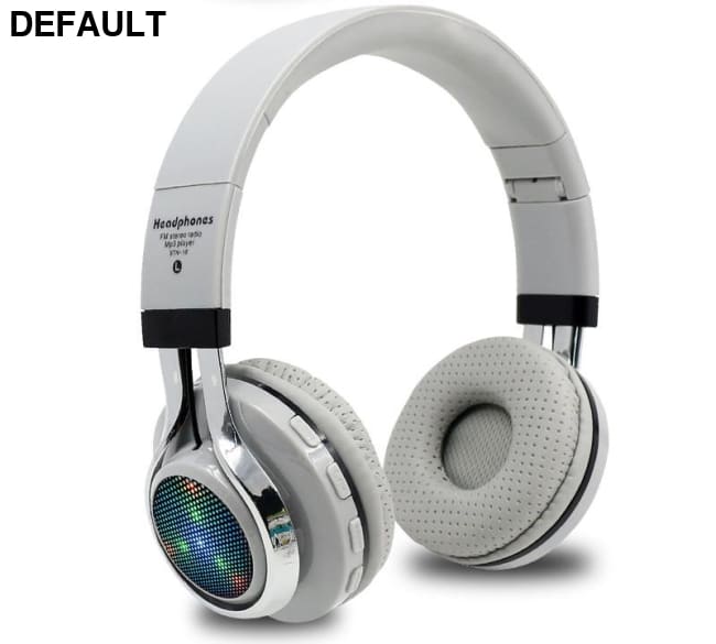 STN-18 Glowing Wireless Bluetooth Headphone Portable Headset Stereo Heavy Bass Earbuds LED Mic TF FM Grey Headphones