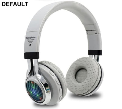 STN-18 Glowing Wireless Bluetooth Headphone Portable Headset Stereo Heavy Bass Earbuds LED Mic TF FM Grey Headphones