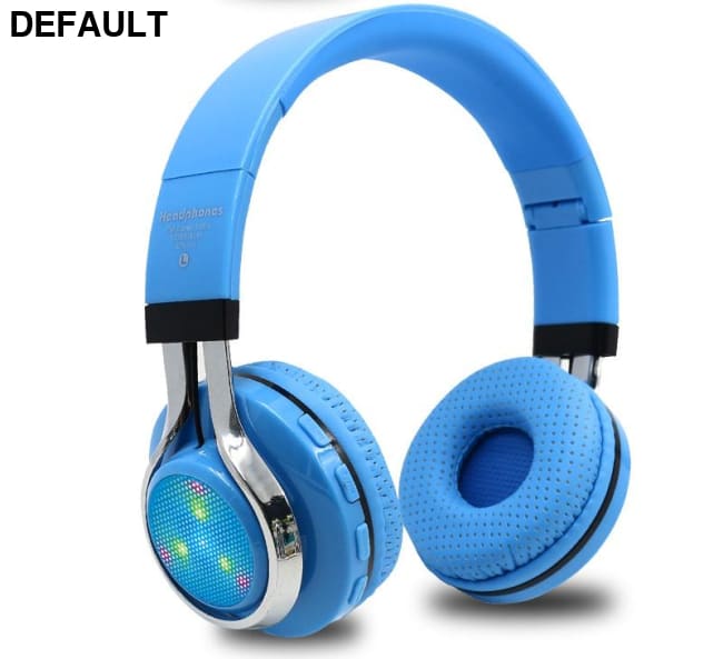 STN-18 Glowing Wireless Bluetooth Headphone Portable Headset Stereo Heavy Bass Earbuds LED Mic TF FM Sky Blue