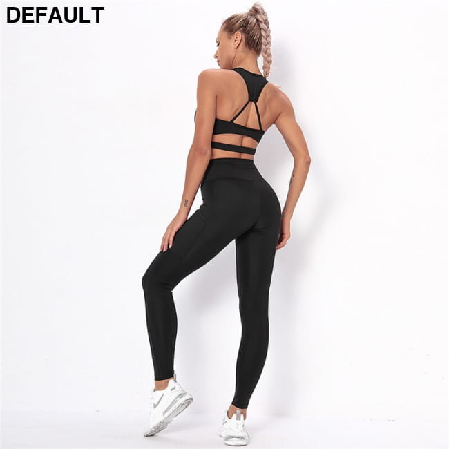 Striped Sports Suits Gym Training Yoga Leggings Sets Women black / S Jumpsuits & Rompers Outfit