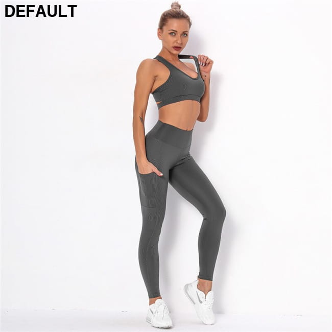 Striped Sports Suits Gym Training Yoga Leggings Sets Women Jumpsuits & Rompers Outfit