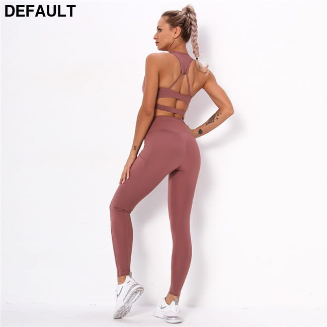 Striped Sports Suits Gym Training Yoga Leggings Sets Women winered / S Jumpsuits & Rompers Outfit