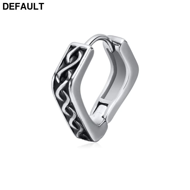 Stylish Geometric Hoop Earrings for Men Waterproof Stainless Steel Nordic Viking Rune Almut Rhombic Triangle Huggies