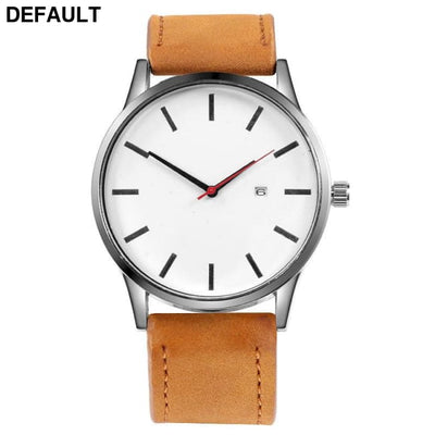 Stylish Leather Men’s Watches brown white Men Quartz Best Selling Products