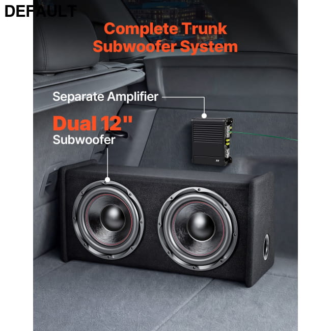Subwoofer Bass Package 12 in 490W RMS Dual Car Audio Subwoofers & Enclosures