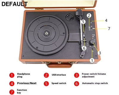 Suitcase Vinyl Record Player Home Audio Receiver Electronics
