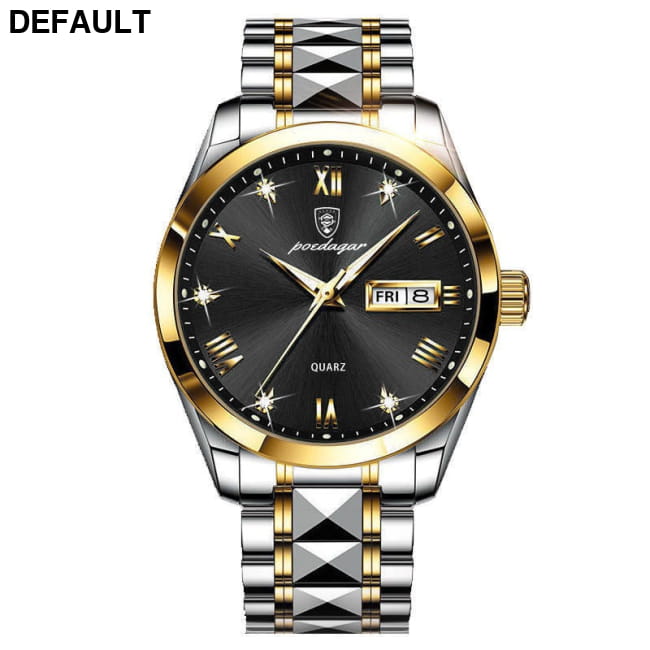 Swiss Waterproof Glow Double Calendar Men’s Watch 985 Rooms With Gold And Black Surfaces Men Quartz Watches Best