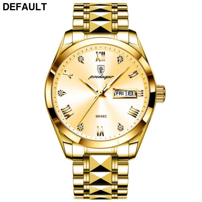 Swiss Waterproof Glow Double Calendar Men’s Watch Design Fashion 985 Gold Shell Face Men Quartz Watches Best Selling