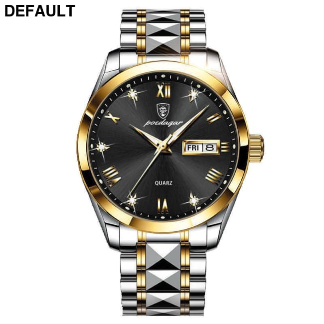 Swiss Waterproof Glow Double Calendar Men’s Watch Design Fashion 985 Rooms With Gold And Black Surfaces Men Quartz