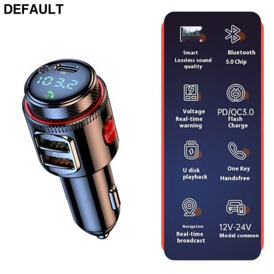 T23 Car MP3 Bluetooth Player Lossless Music Multifunctional Cigarette Lighter FM Transmitter HY66 PD Fast Charge