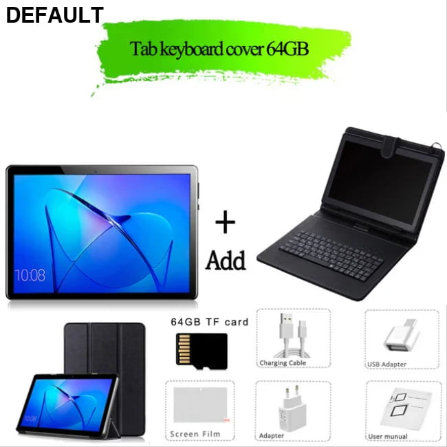 TABLET 10.1 Inch Android 11 6GB RAM 128GB ROM keyboard cover 64GB / Blue / Russian Federation Tablets Computers