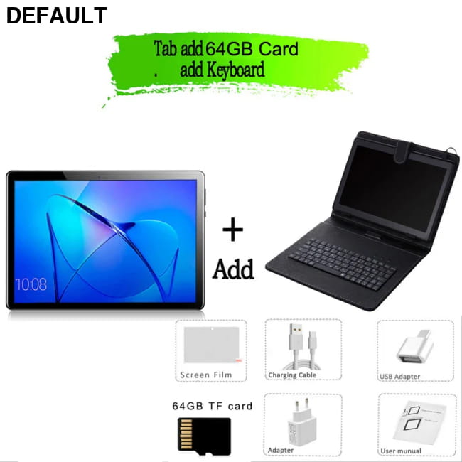 TABLET 10.1 Inch Android 11 6GB RAM 128GB ROM Tab Keyboard 64GB / Blue / Russian Federation Tablets Computers