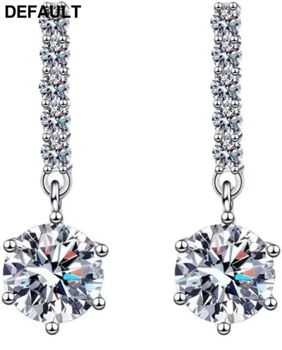 TEN CARATS 1CT D-color Moissanite diamond earrings for women 100% S925 sterling silver wedding fashion white gold stud