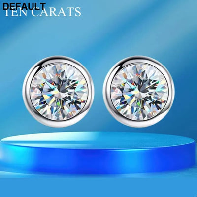 TEN CARATS 1CT D-color Moissanite diamond earrings for women 100% S925 sterling silver wedding fashion white gold stud