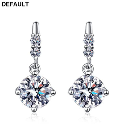 TEN CARATS 1CT D-color Moissanite diamond earrings for women 100% S925 sterling silver wedding fashion white gold stud