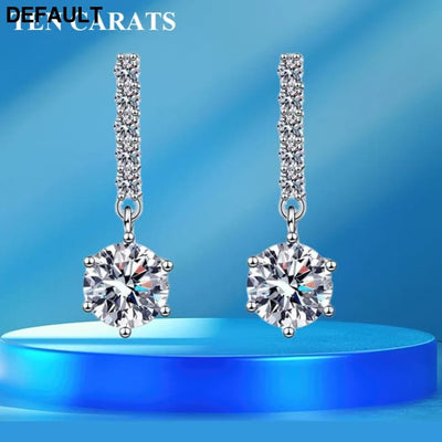 TEN CARATS 1CT D-color Moissanite diamond earrings for women 100% S925 sterling silver wedding fashion white gold stud