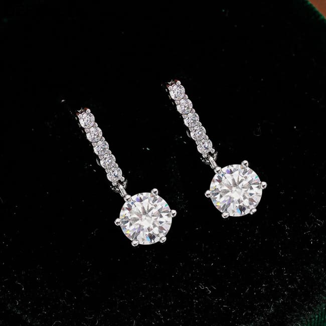 TEN CARATS 1CT D-color Moissanite diamond earrings for women 100% S925 sterling silver wedding fashion white gold stud