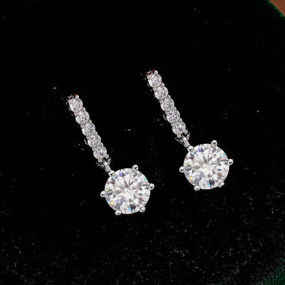 TEN CARATS 1CT D-color Moissanite diamond earrings for women 100% S925 sterling silver wedding fashion white gold stud