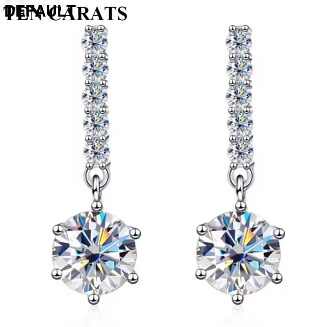 TEN CARATS 1CT D-color Moissanite diamond earrings for women 100% S925 sterling silver wedding fashion white gold stud