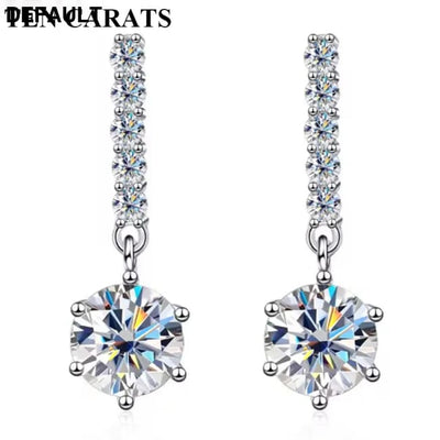 TEN CARATS 1CT D-color Moissanite diamond earrings for women 100% S925 sterling silver wedding fashion white gold stud