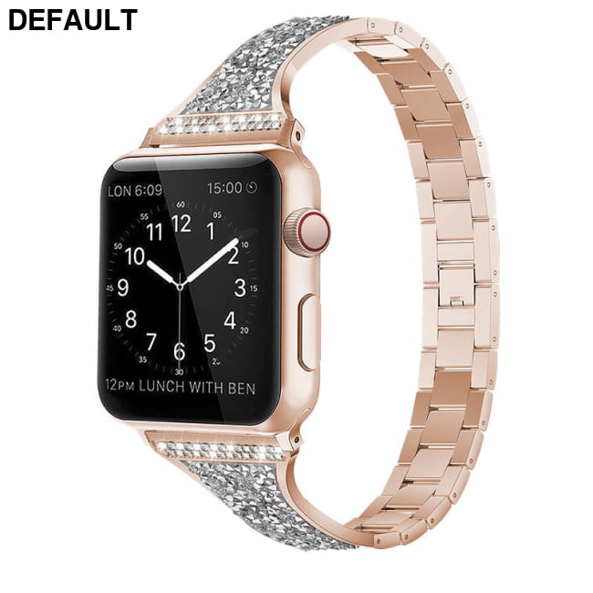 Three-bead Paste Belt Drill Stainless Steel Metal Strap Rose Gold / 38or40or41mm Women Watches