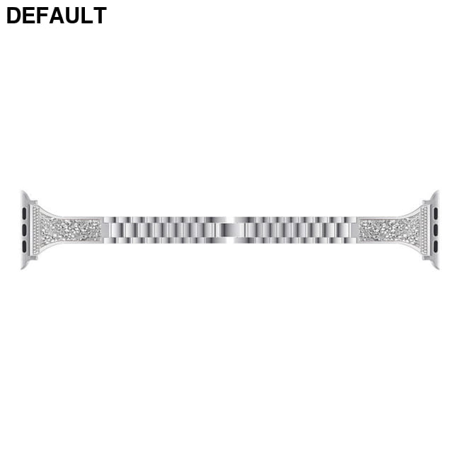 Three-bead Paste Belt Drill Stainless Steel Metal Strap Women Watches