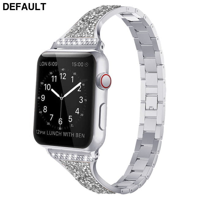 Three-bead Paste Belt Drill Stainless Steel Metal Strap Women Watches