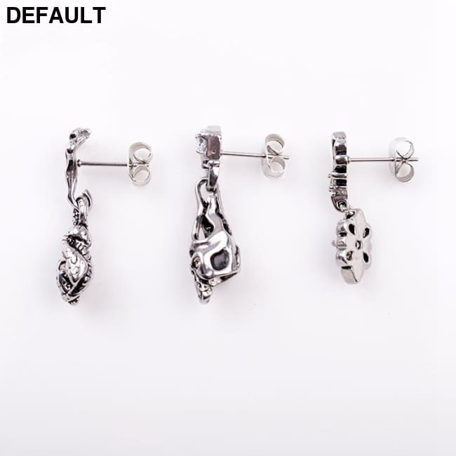Titanium Steel Casting Ghost Head Ear Studs Men Personalized Earrings