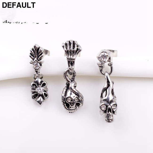 Titanium Steel Casting Ghost Head Ear Studs Men Personalized Earrings