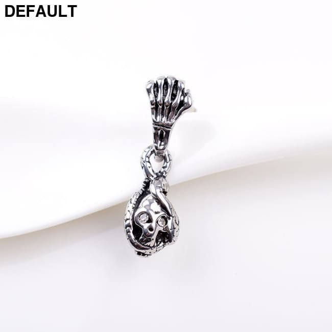 Titanium Steel Casting Ghost Head Ear Studs Men Personalized Earrings Style 2