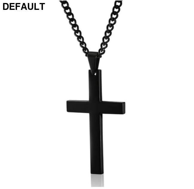 Titanium Steel Simple Single Cross Necklace Pendant Men Necklaces Sterling Silver Jewelry